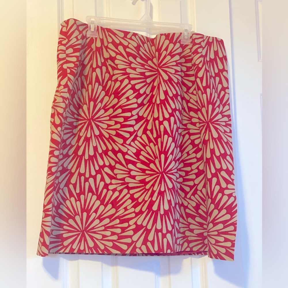 TALBOTS Women 95% Cotton Pencil Skirt Side Zipped Multicolor Floral 22 W